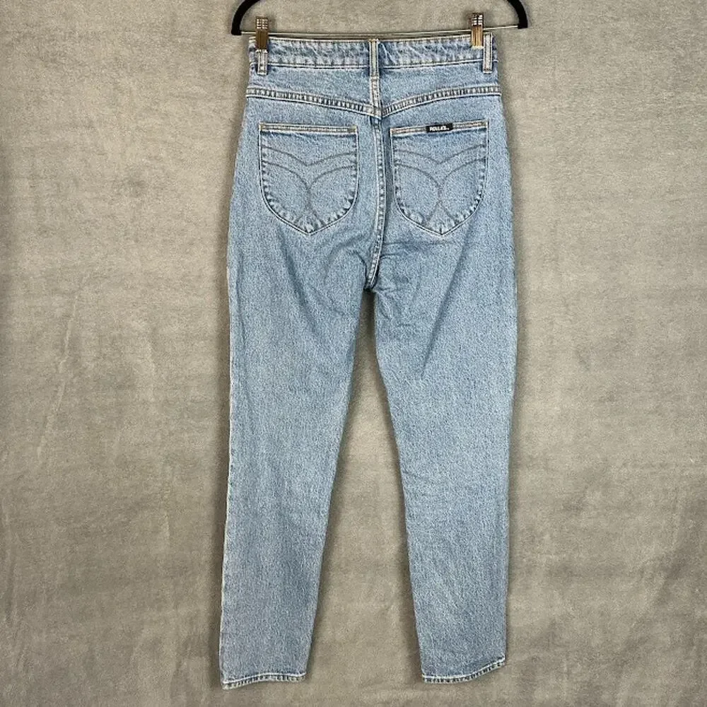 Rollas Jeans Womens 28 Blue Dusters High Rise Slim Straight Stretch Pockets